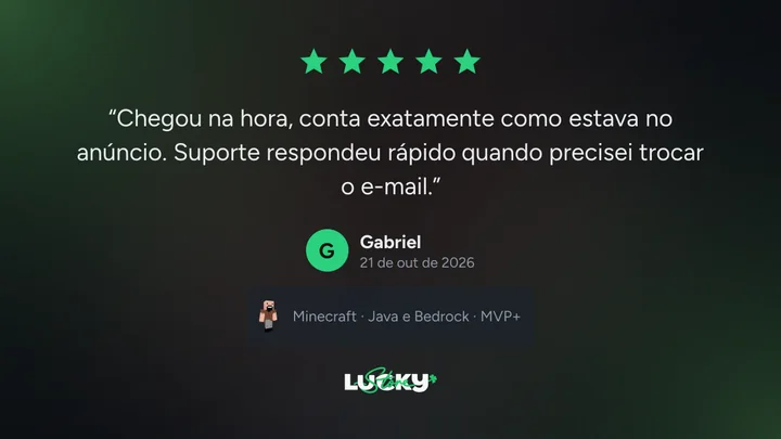 Cartão de avaliação da LuckyStore, com dados fictícios